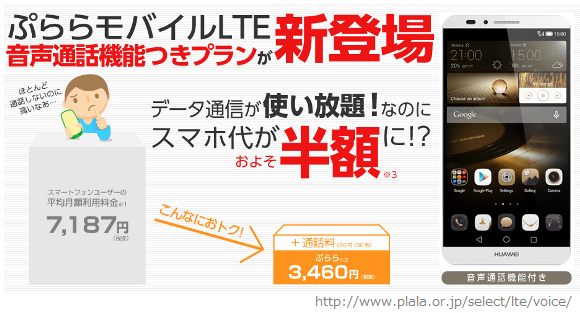 20150130ぷららモバイルLTE音声通話付きプラン
